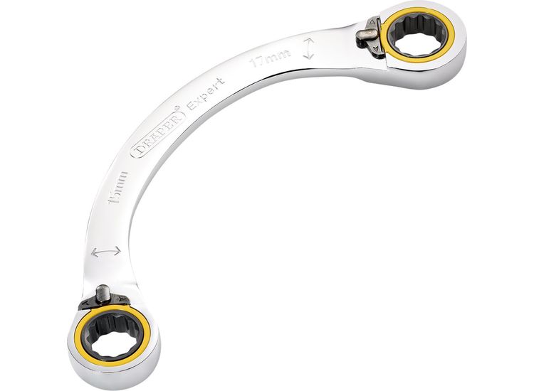 Draper 03936 Draper Expert HI-TORQ&amp;#174; Double Ring Ratchet Half Moon Spanner, 15 x 17mm