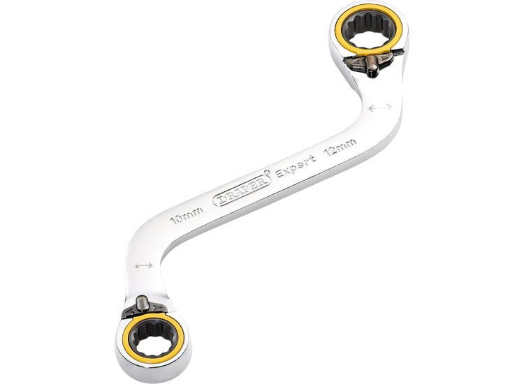 Draper 03942 Draper Expert HI-TORQ&amp;#174; Double Ring Ratchet S-Shape Spanner, 10 x 12mm