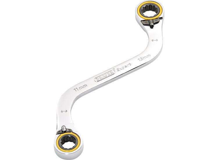 Draper 03943 Draper Expert HI-TORQ&amp;#174; Double Ring Ratchet S-Shape Spanner, 11 x 13mm