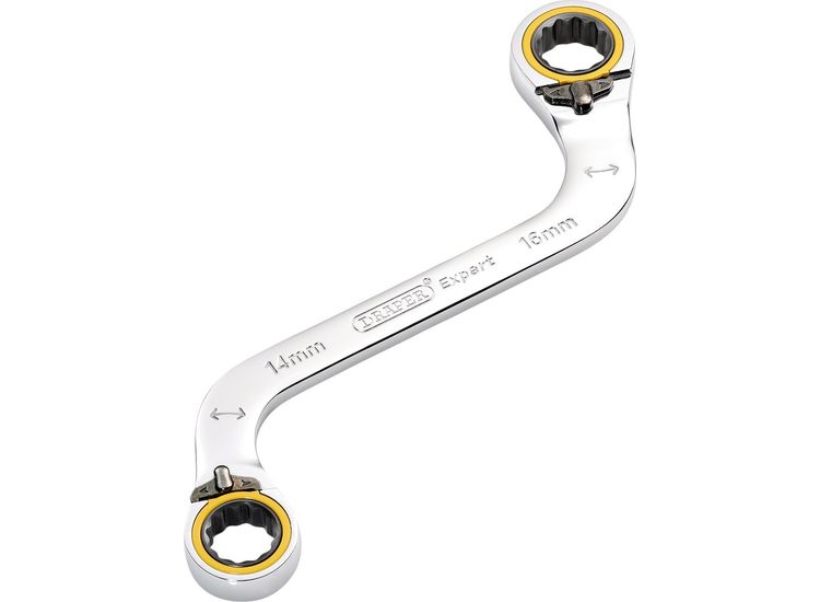 Draper 03944 Draper Expert HI-TORQ&amp;#174; Double Ring Ratchet S-Shape Spanner, 14 x 16mm