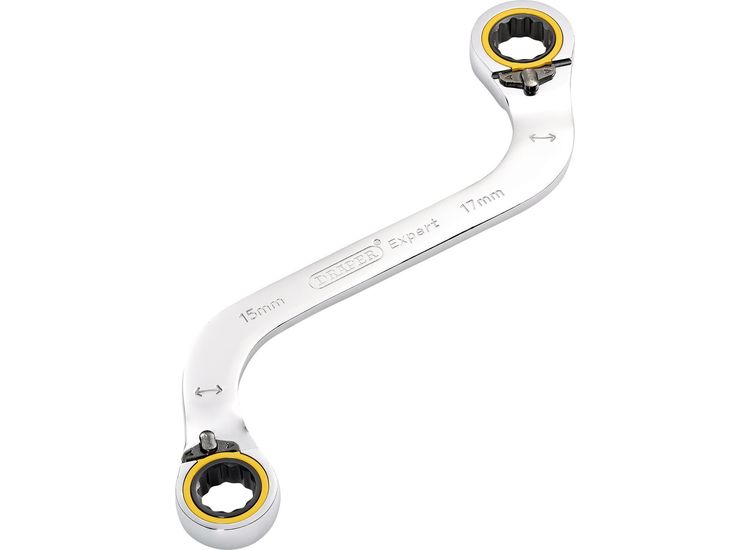 Draper 03945 Draper Expert HI-TORQ&amp;#174; Double Ring Ratchet S-Shape Spanner, 15 x 17mm