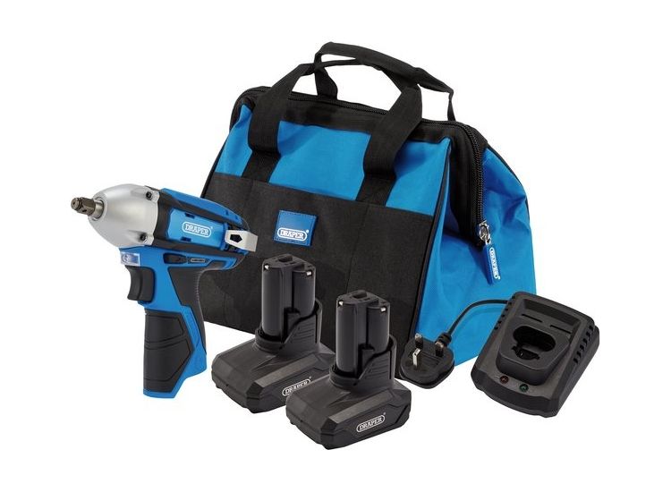 Draper 30604 12V Impact Wrench Kit, 2 x 4.0Ah, 1 x Fast Charger, 1 x Tool Bag