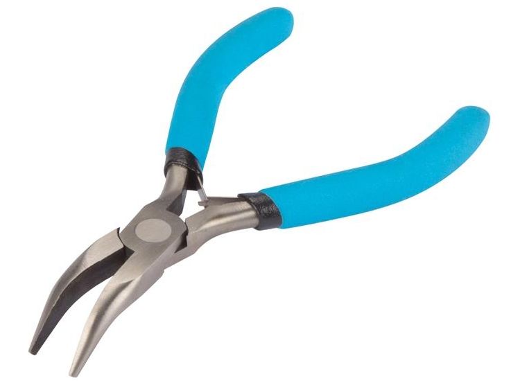 BlueSpot Tools Soft Grip Mini Bent Nose Pliers