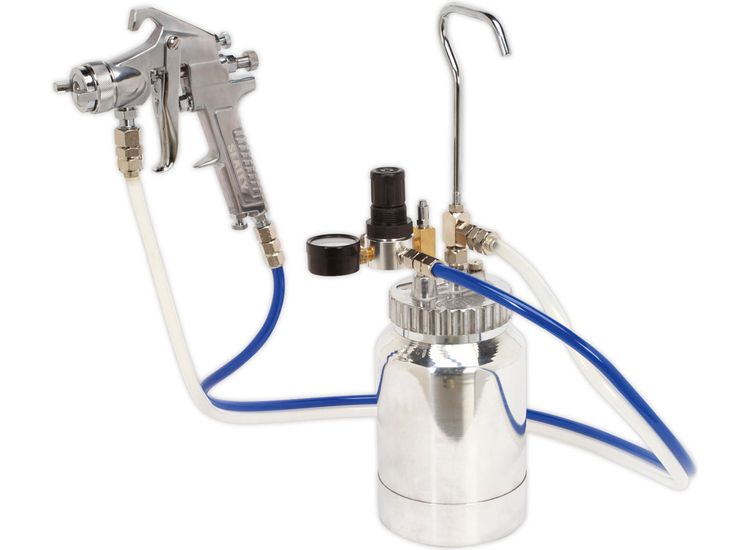 Sealey SSG1P Pressure Pot System with Spray Gun &amp; Hoses 1.8mm Set-Up