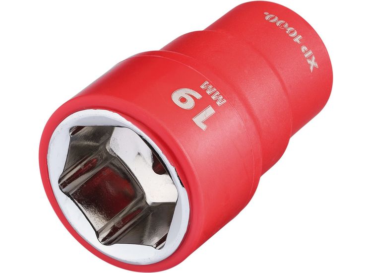 Draper 17655 XP1000&amp;#174; VDE Socket, 3/8" Sq. Dr., 19mm