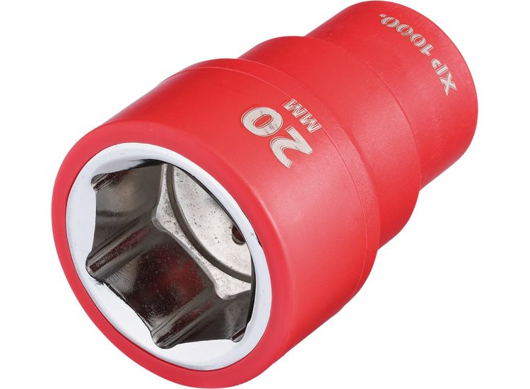 Draper 17662 XP1000&amp;#174; VDE Socket, 3/8" Sq. Dr., 20mm