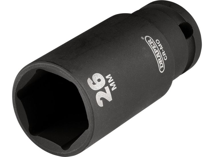 Draper 20193 Draper HI-TORQ&amp;#174; Metric Deep Impact Socket, 3/8" Sq. Dr., 26mm