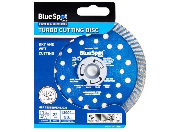 BlueSpot Tools Turbo Cutting Disc 115 x 22mm