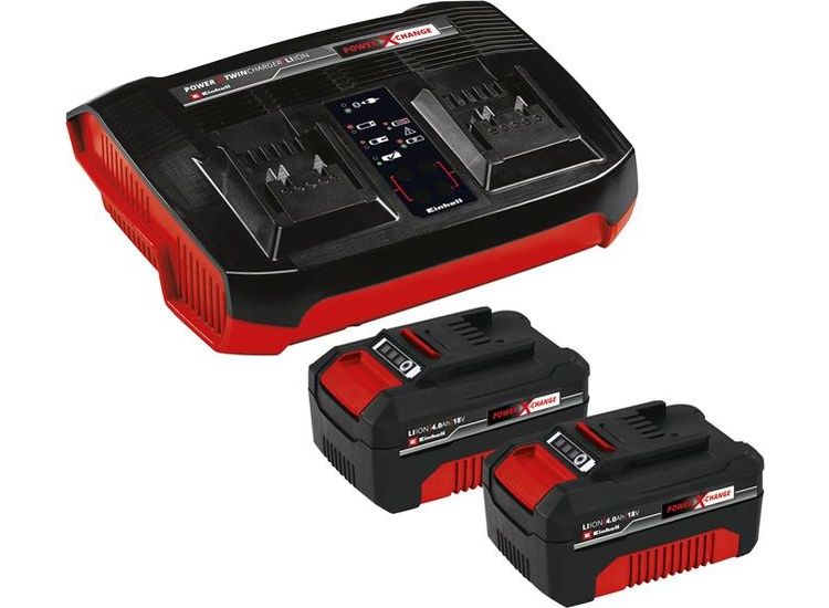 Einhell Power X-Change Battery &amp; Charger Starter Kit 18V 2 x 4.0Ah Li-ion