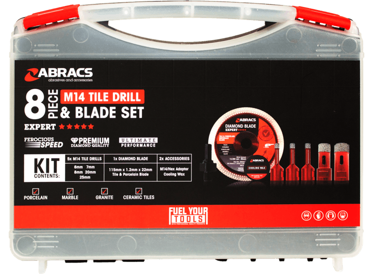 Abracs TDM14SET8 M14 Tile Drill &amp; Blade Set