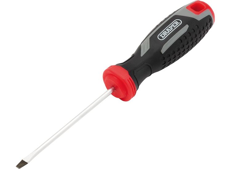 Draper 13385 Slotted Soft Grip Screwdriver, SL3 x 75mm
