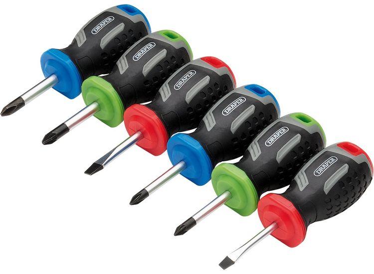 Draper 13432 Stubby Soft Grip Screwdriver Set (6 Piece)