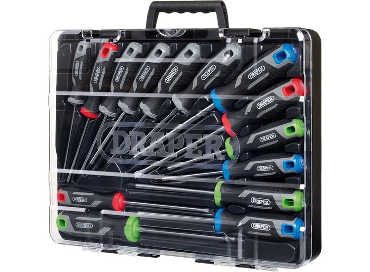 Draper 13437 Soft Grip Screwdriver Set with Draper TX-STAR&amp;#174; (14 Piece)