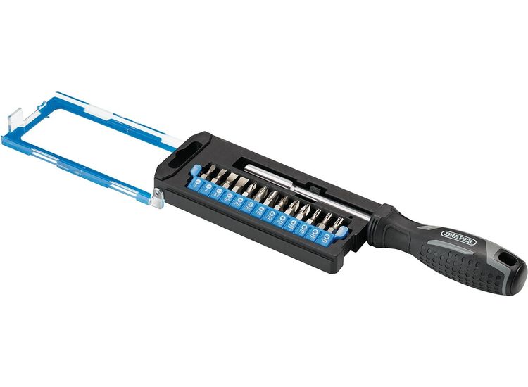 Draper 13438 Soft Grip Magnetic Screwdriver and Bit Set, 1/4" x 100mm (14 Piece)