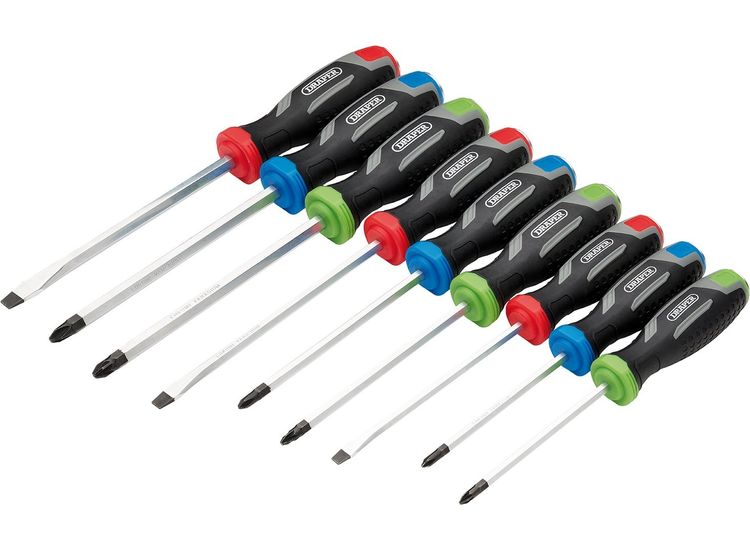 Draper 13487 Pound Thru Soft Grip Screwdriver Set (9 Piece)