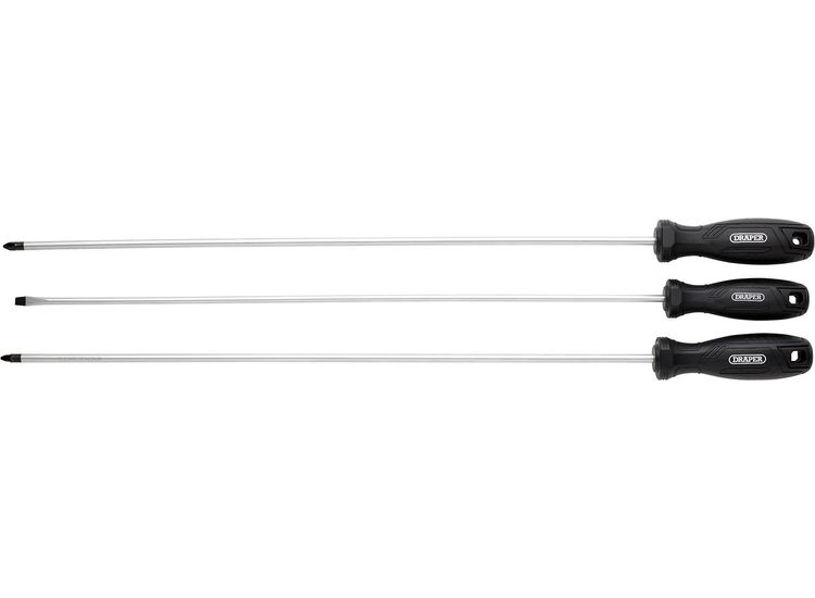 Draper 13580 Long Reach Hard Grip Screwdriver Set (3 Piece)