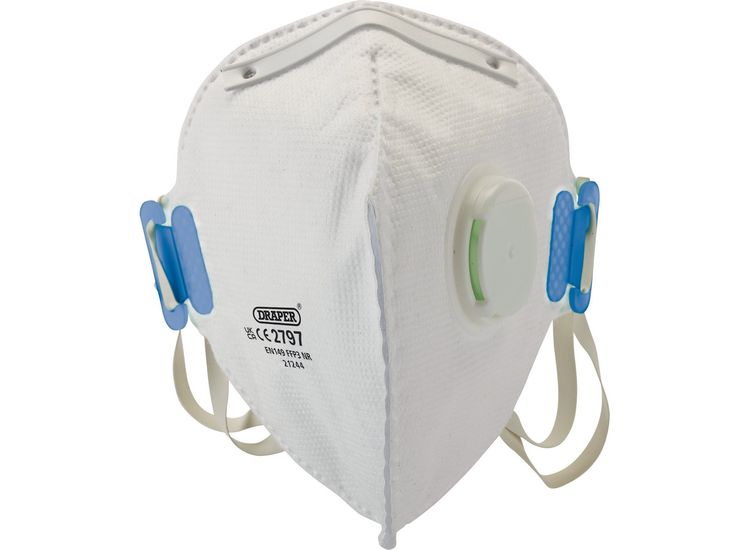 Draper 21244 FPP3 NR Vertical Fold Flat Face Masks with Valve (Pack of 10)