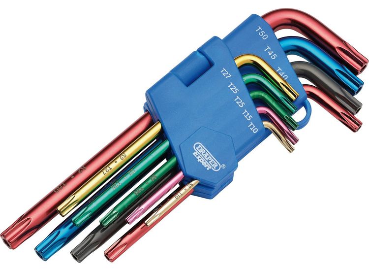 Draper 24122 Draper TX-STAR&amp;#174; Security Coloured Hex. Key Set (9 Piece)