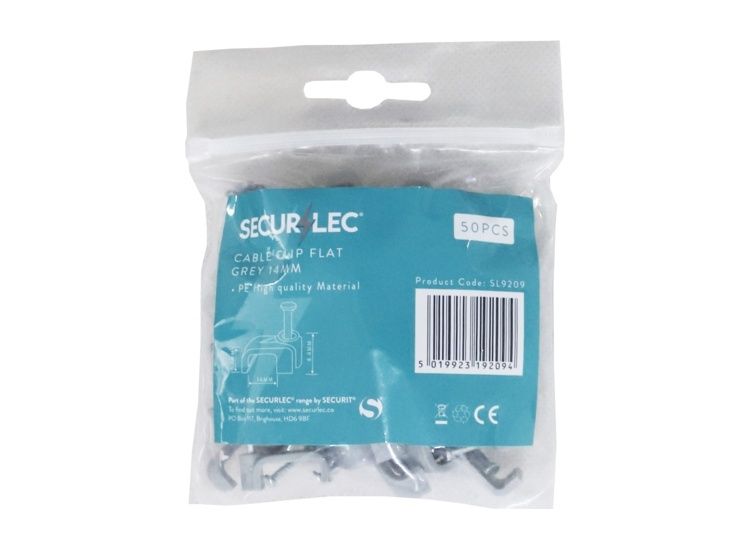 Securlec SL9209 Cable Clip Flat Grey 14mm Bagged