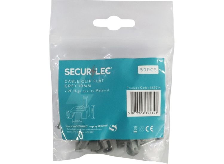 Securlec SL9214 Cable Clip Flat Grey 10mm Bagged