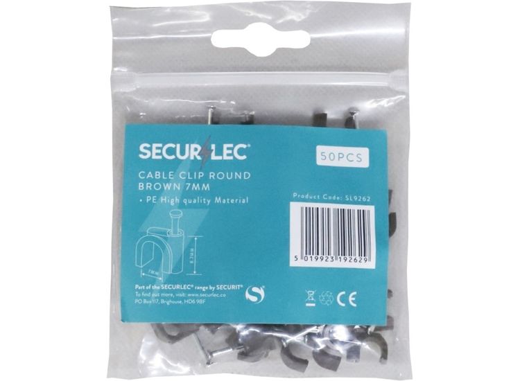 Securlec SL9262 Cable Clip Round Black 7mm Bagged