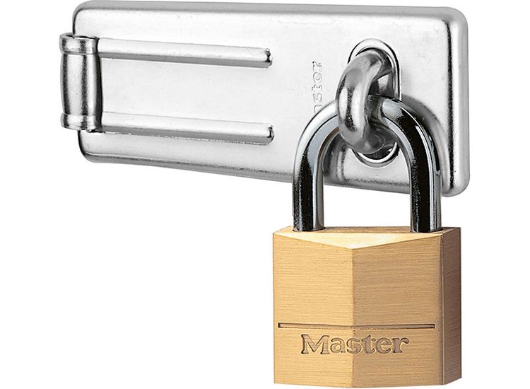 Master Lock Hasp 89mm + Solid Brass Padlock 40mm