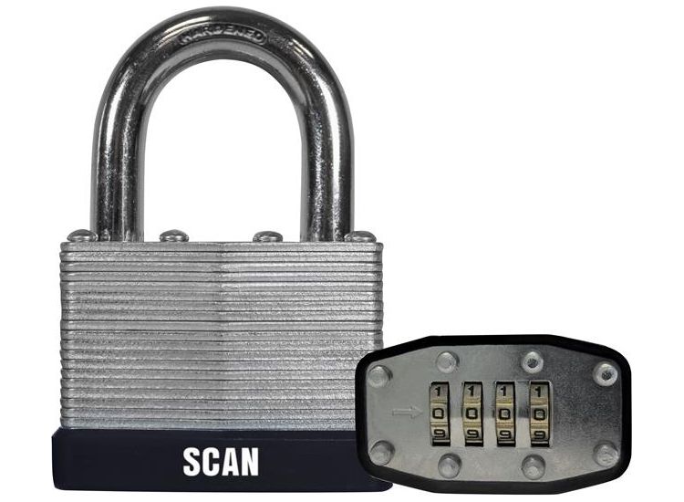 Scan Laminated Steel Combination Padlock 50mm