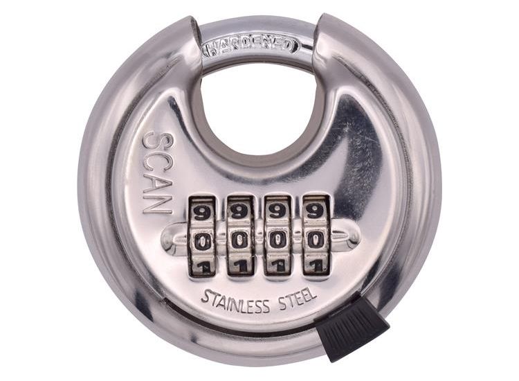 Scan Stainless Steel Disk Type Combination Padlock 70mm