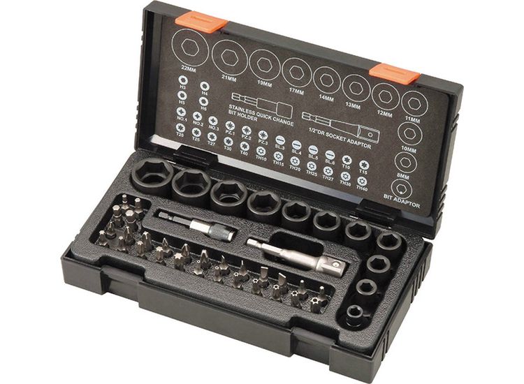 HiKOKI Metric 1/2in Drive Impact Socket &amp; Bit Set, 41 Piece