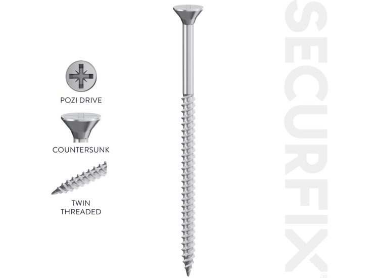 Securfix T10368C Twin Thread Screws 7x11/2" 3.9x