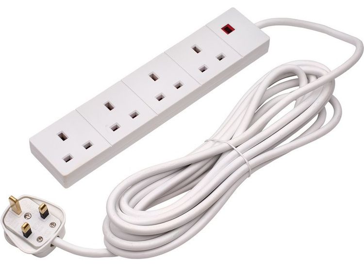 Draper 09658 Four Socket Extension Lead with Neon Indicator, 5m