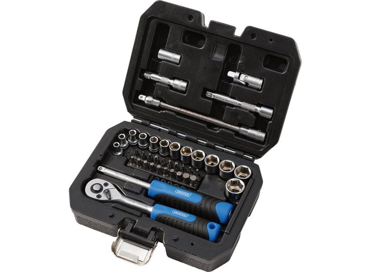 Draper 24223 Draper HI-TORQ&amp;#174; Metric Socket and Bit Set, 1/4" Sq. Dr. (40 Piece)