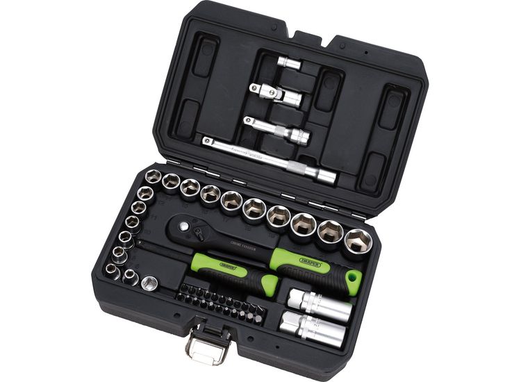 Draper 24235 Draper HI-TORQ&amp;#174; Metric Socket and Bit Set, 1/4" and 3/8" Sq. Dr. (48 Piece)