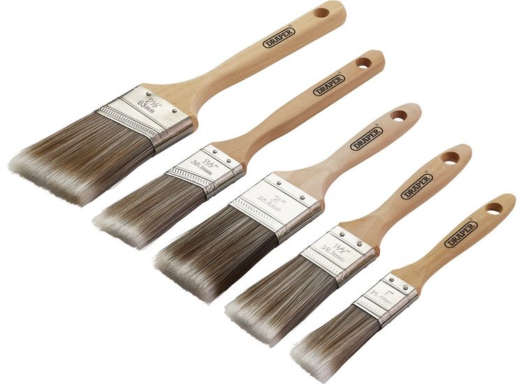 Draper 20445 Wood Handle Paint Brush Set (5 Piece)