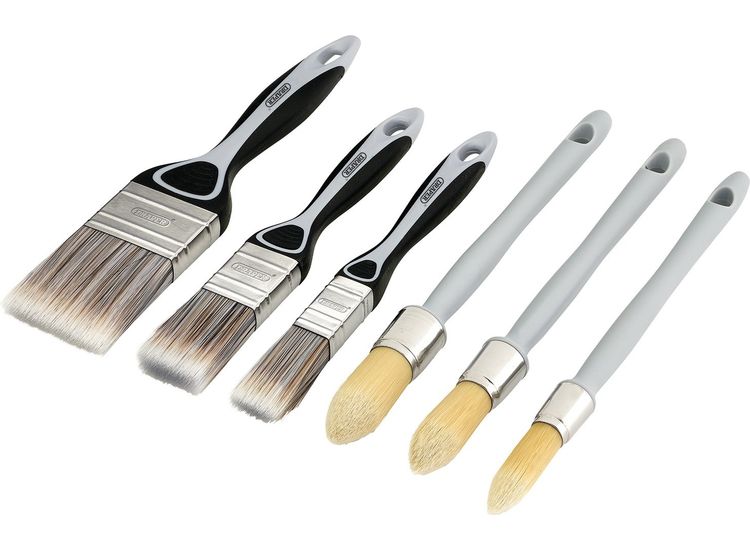 Draper 20450 Flat and Round Sash Paint Brush Set (6 Piece)