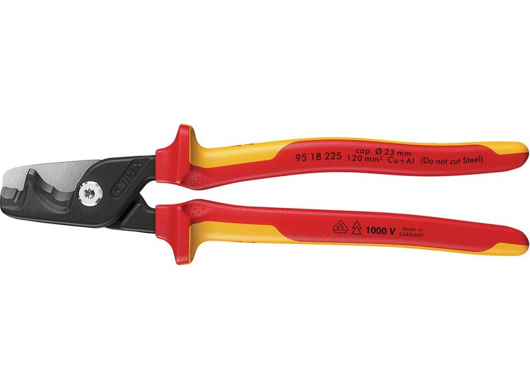 Draper 18131 KNIPEX 95 18 225 StepCut&amp;#174; XL VDE Insulated Cable Shears, 225mm