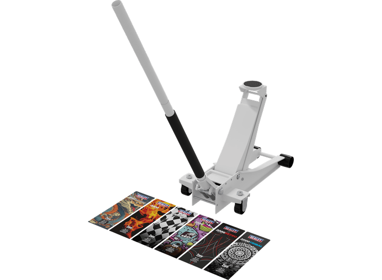 Sealey Low Entry Custom Design Trolley Jack with Rocket Lift 2 Tonne - White 2000CW