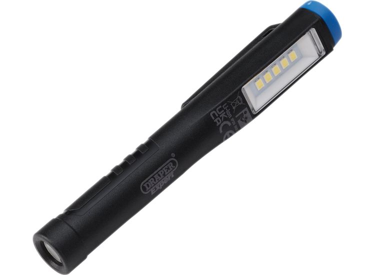 Draper Expert 31098 SMD LED USB Rechargeable Pen Light, 1W, 150 Lumens, USB-C Cable Supplied