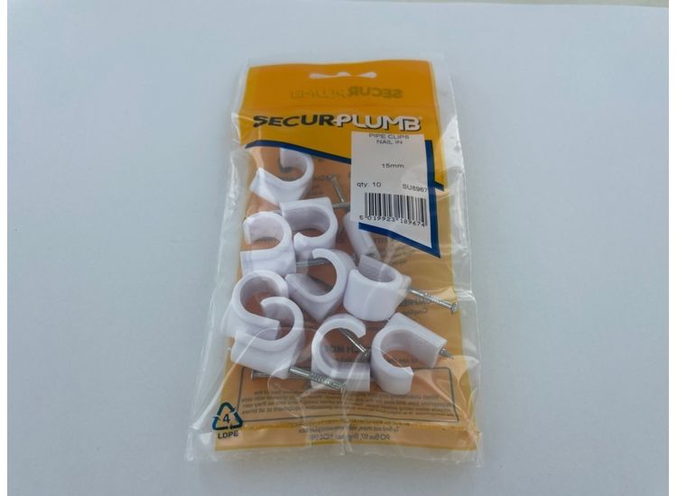 Securplumb SU8967 Pipe Clips Nail In 15mm