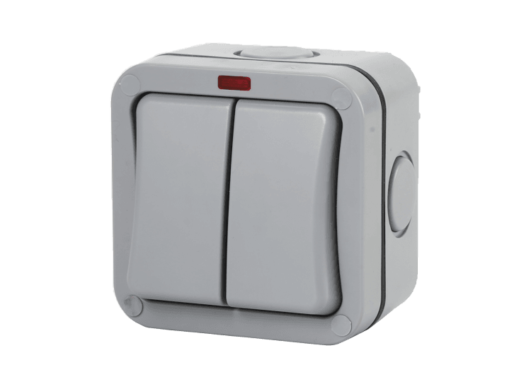 Securlec SL9475 Double Outdoor Weatherproof Switch 2 Way