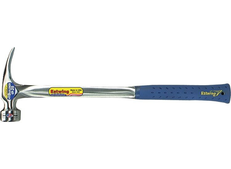 Draper 23569 Estwing E3/25S BIG BLUE Smooth Face Straight Framing Hammer, 25oz/700g, 18"