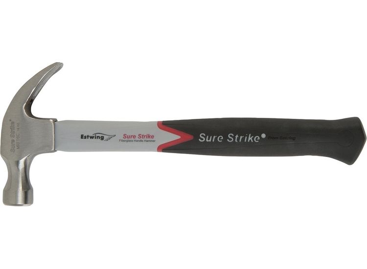 Draper 24080 Estwing EMRF16C Sure Strike Curved Claw Hammer with Fibreglass Handle, 16oz/448g
