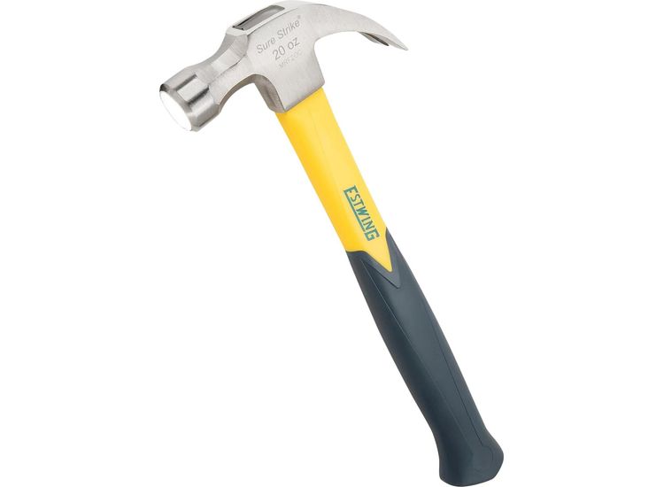 Draper 24082 Estwing EMRF20C Sure Strike Curved Claw Hammer with Fibreglass Handle, 20oz/567g
