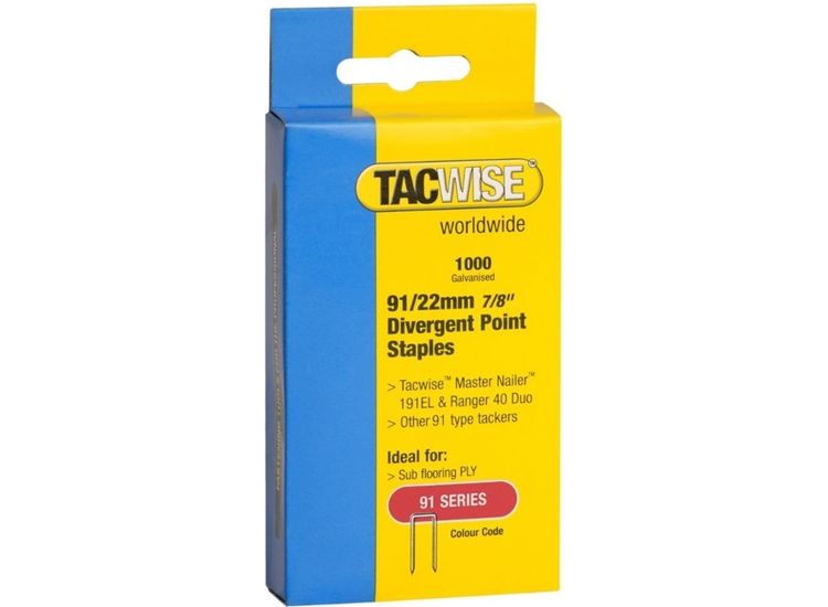 Tacwise 0288 Divergent Point Crown Staples 91/22mm