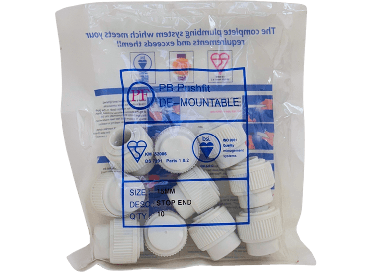 Whitespeed KDSE15 Push-Fit Stop End 15mm