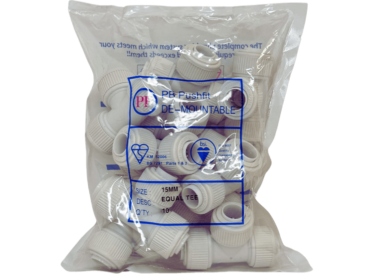 Whitespeed KDT15 Push-Fit Equal Tee 15mm