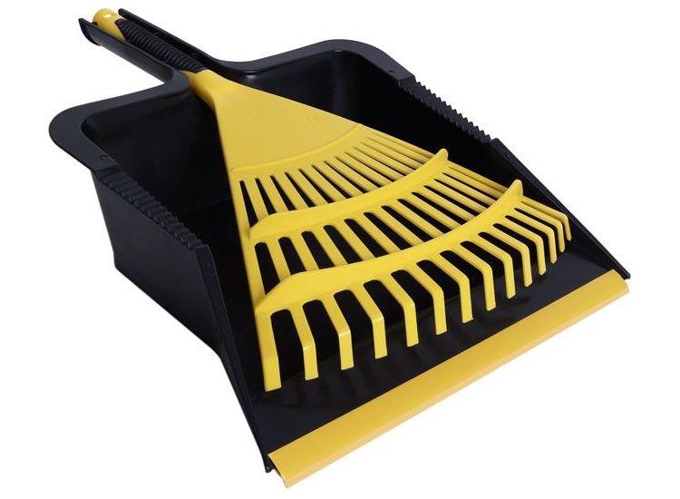 Bulldozer Heavy-duty Dustpan and Large Hand Rake Set