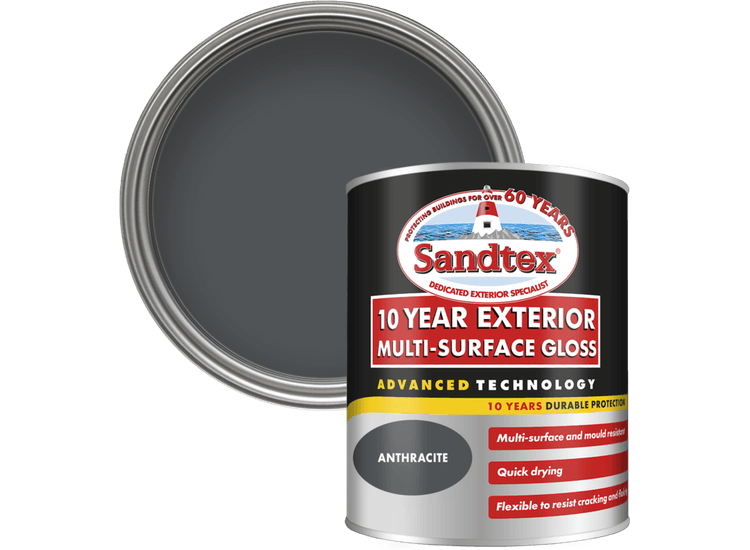 Sandtex 5101320 10 Year Multi Surface Gloss Anthracite