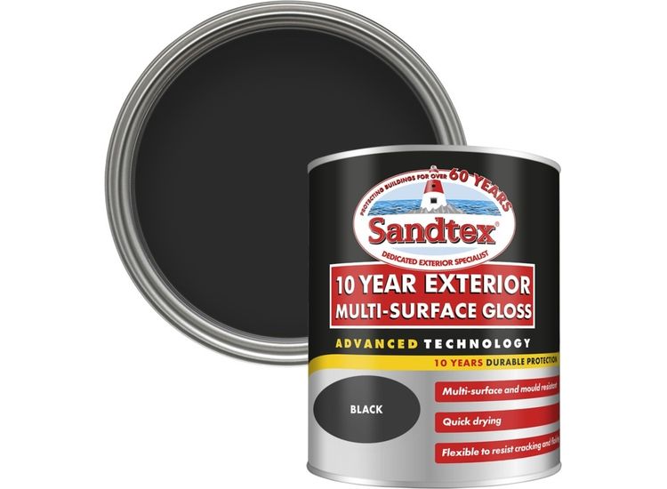 Sandtex 5101321 10 Year Multi Surface Gloss Black