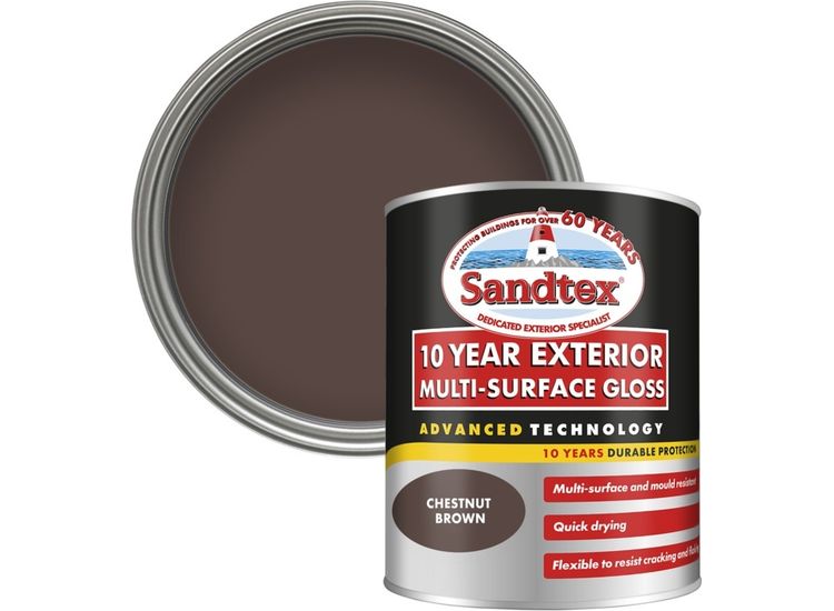 Sandtex 5101322 10 Year Multi Surface Gloss Chestnut Brown